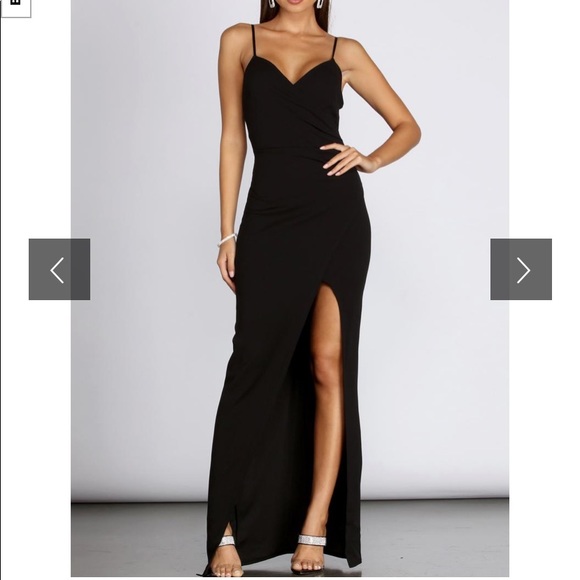 high slit wrap dress